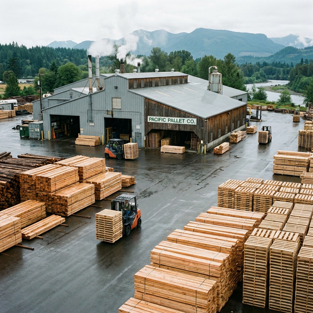 Aerial view of the expanded A-1 Pallets Kent facility