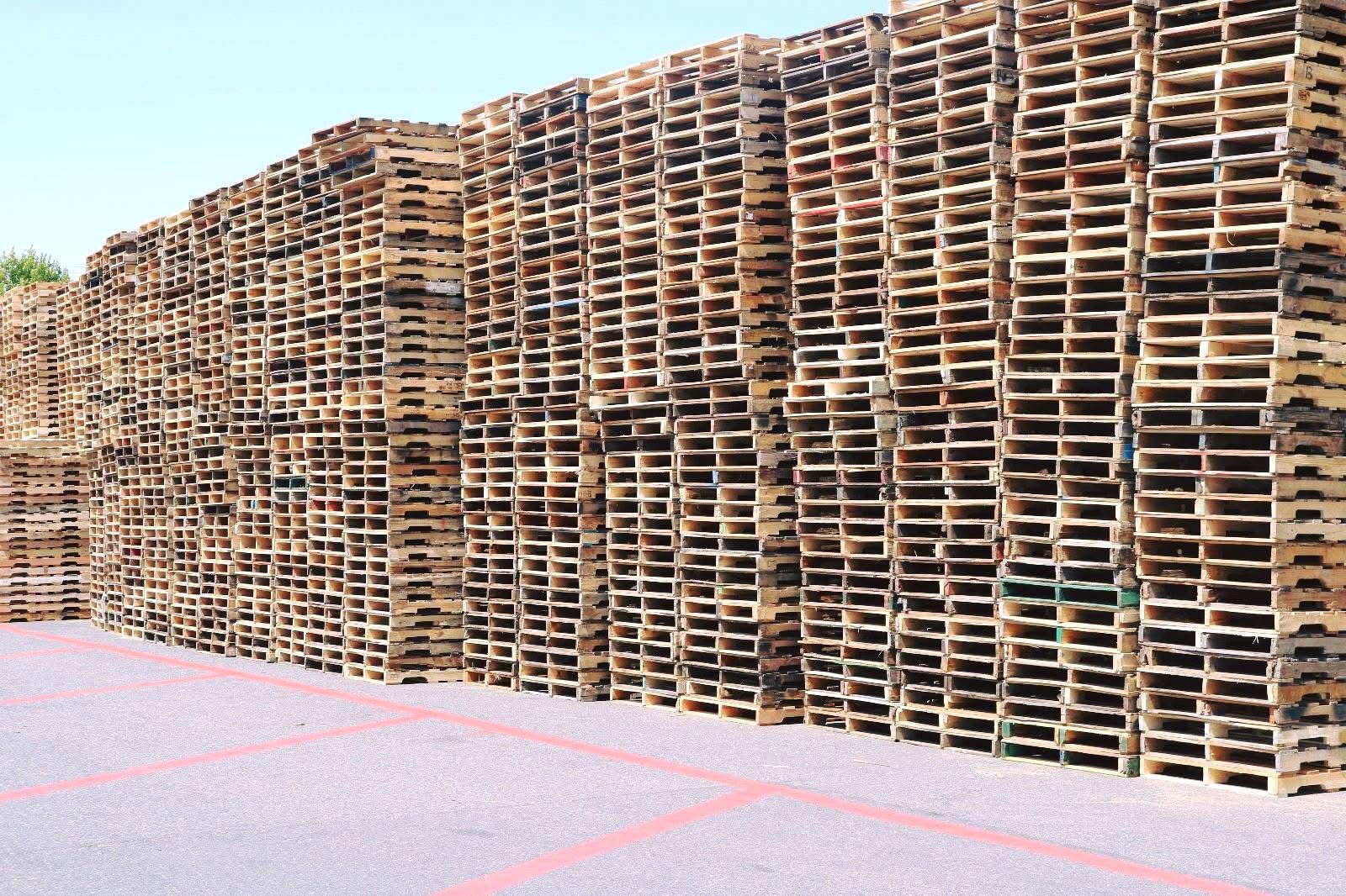 Stacked pallets at A-1 facility